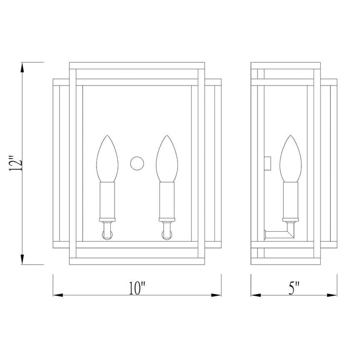 Z-Lite Titania Matte Black 2 Light Wall Sconce 454-2S-MB | theLightShop