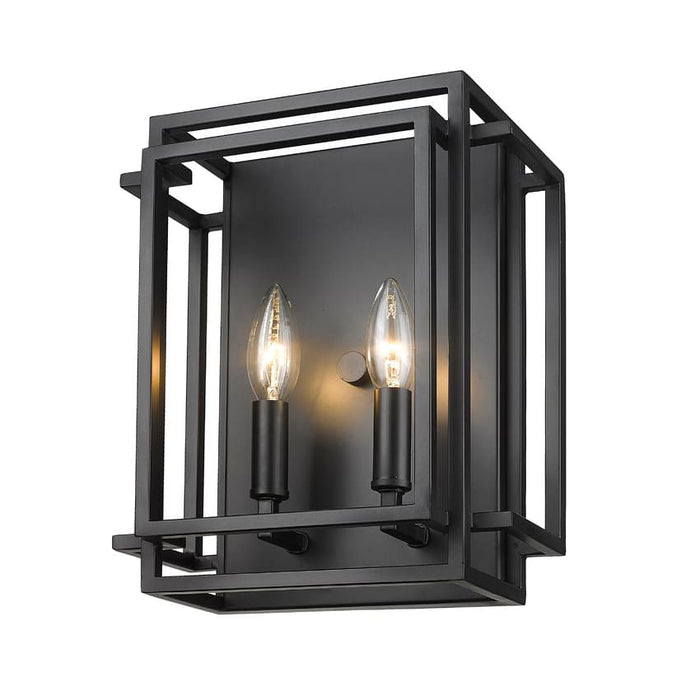 Z-Lite Titania Matte Black 2 Light Wall Sconce 454-2S-MB | theLightShop