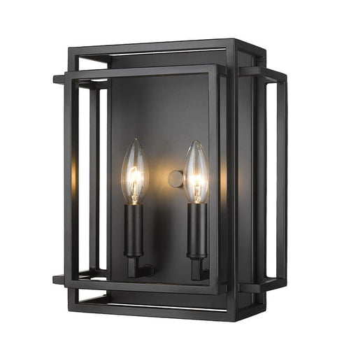 Z-Lite Titania Matte Black 2 Light Wall Sconce 454-2S-MB | theLightShop