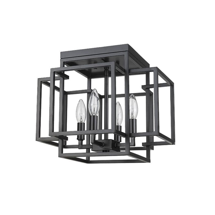 Z-Lite Titania Matte Black 4 Light Flushmount 454F-MB | theLightShop