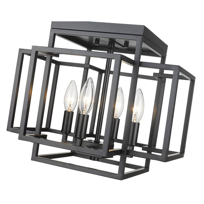 Z-Lite Titania Matte Black 4 Light Flushmount 454F-MB | theLightShop