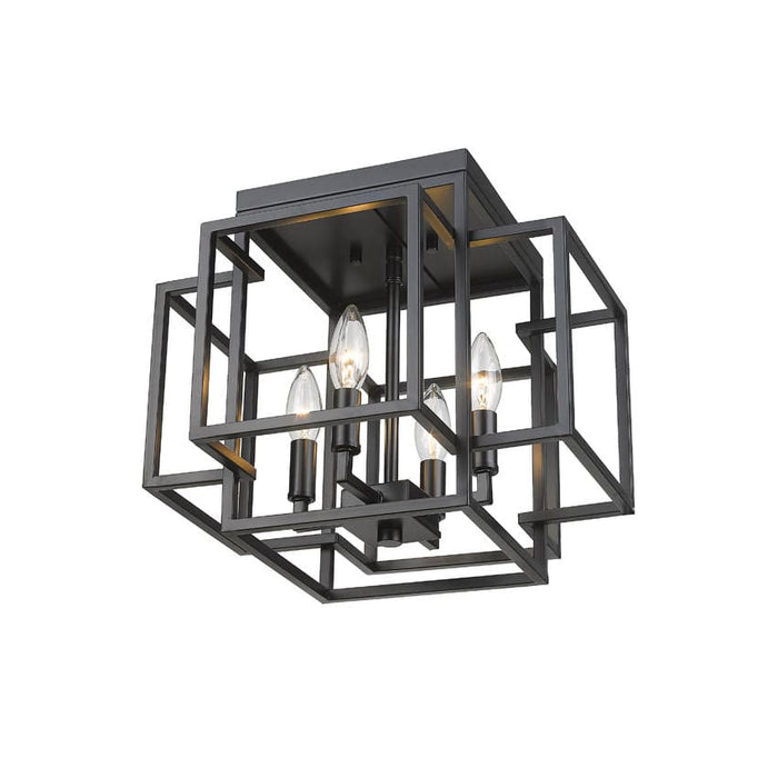 Z-Lite Titania Matte Black 4 Light Flushmount 454F-MB | theLightShop