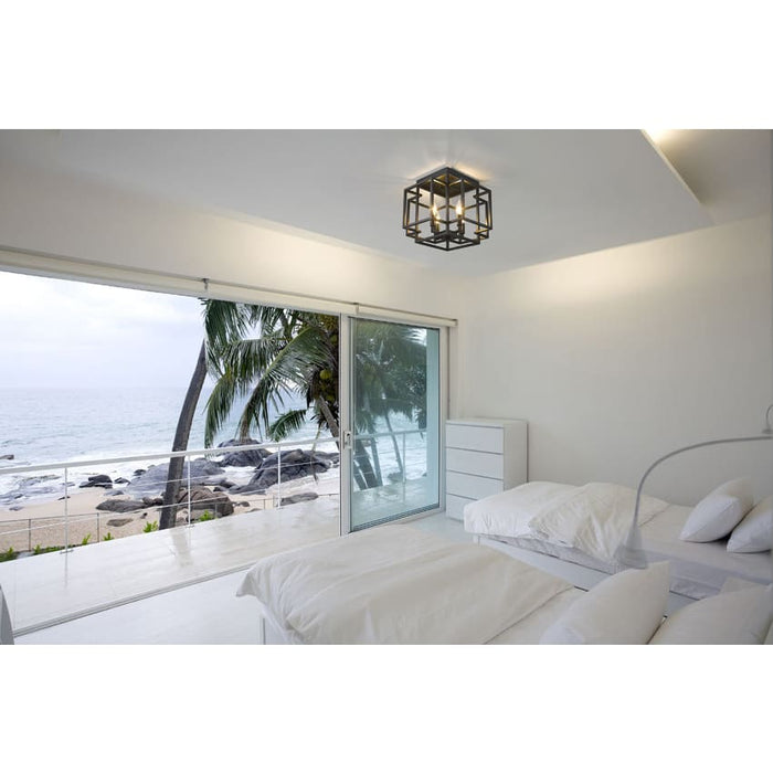 Z-Lite Titania Matte Black 4 Light Flushmount 454F-MB | theLightShop