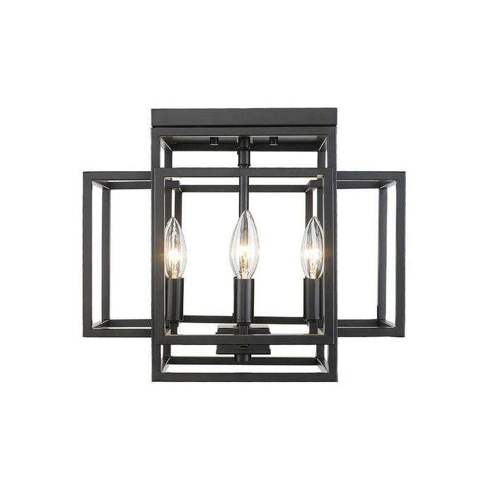 Z-Lite Titania Matte Black 4 Light Flushmount 454F-MB | theLightShop