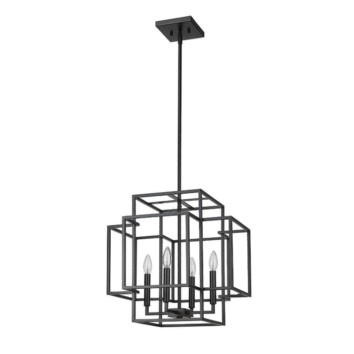 Z-Lite Titania Matte Black 4 Light Pendant 454-18MB | theLightShop