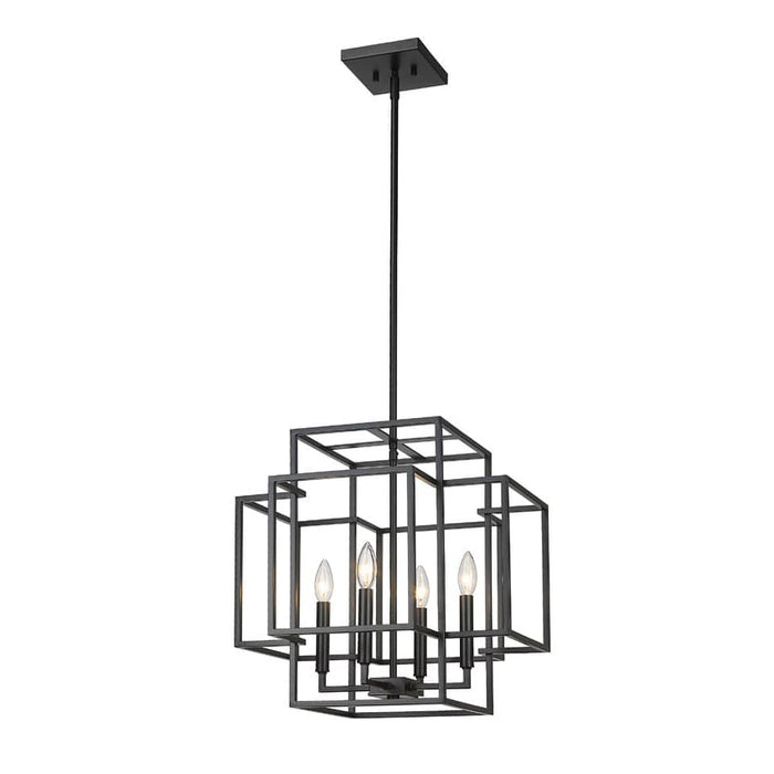 Z-Lite Titania Matte Black 4 Light Pendant 454-18MB | theLightShop
