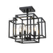 Z-Lite Titania Matte Black 4 Light Semi-Flushmount 454SF-MB | theLightShop