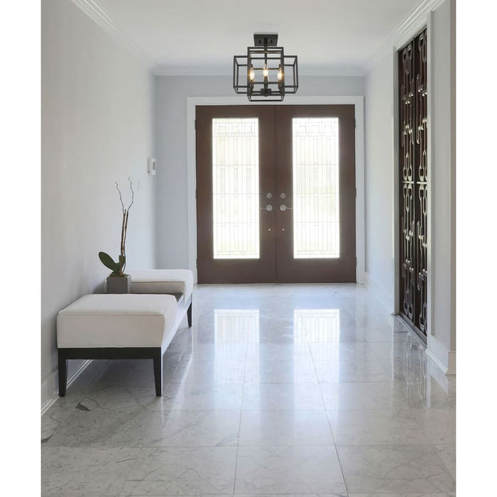 Z-Lite Titania Matte Black 4 Light Semi-Flushmount 454SF-MB | theLightShop