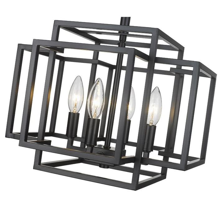 Z-Lite Titania Matte Black 4 Light Semi-Flushmount 454SF-MB | theLightShop