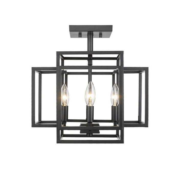 Z-Lite Titania Matte Black 4 Light Semi-Flushmount 454SF-MB | theLightShop