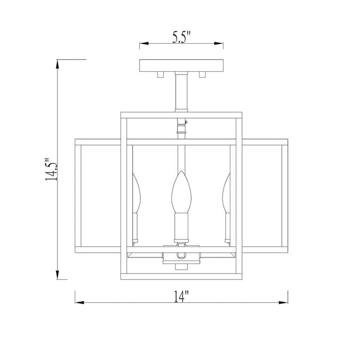 Z-Lite Titania Matte Black 4 Light Semi-Flushmount 454SF-MB | theLightShop