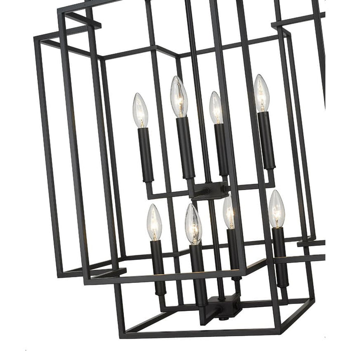 Z-Lite Titania Matte Black 8 Light Pendant 454-28MB | theLightShop