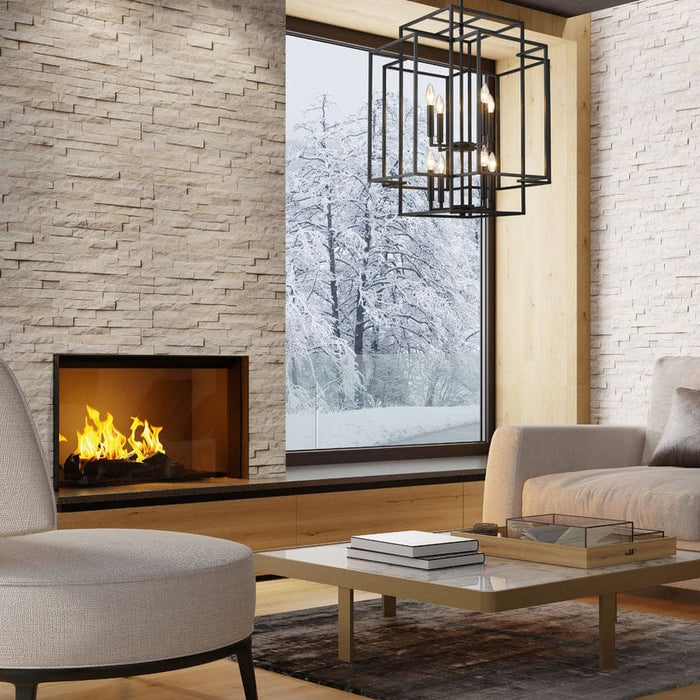 Z-Lite Titania Matte Black 8 Light Pendant 454-28MB | theLightShop