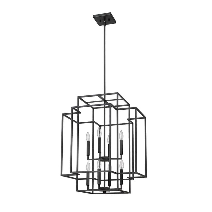 Z-Lite Titania Matte Black 8 Light Pendant 454-28MB | theLightShop