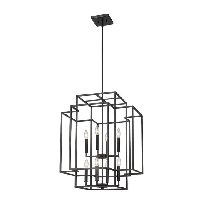 Z-Lite Titania Matte Black 8 Light Pendant 454-28MB | theLightShop
