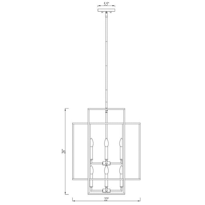 Z-Lite Titania Matte Black 8 Light Pendant 454-28MB | theLightShop