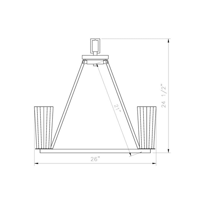 Z-Lite Titus Chandelier Matte Black 6 Light 826-6MB | theLightShop