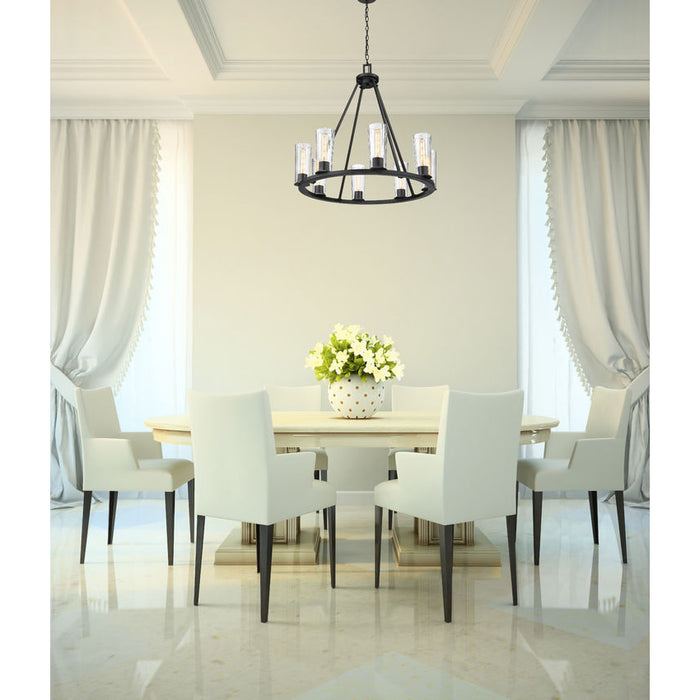 Z-Lite Titus Chandelier Matte Black 8 Light 826-8MB | theLightShop