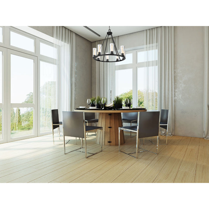 Z-Lite Titus Chandelier Matte Black 8 Light 826-8MB | theLightShop