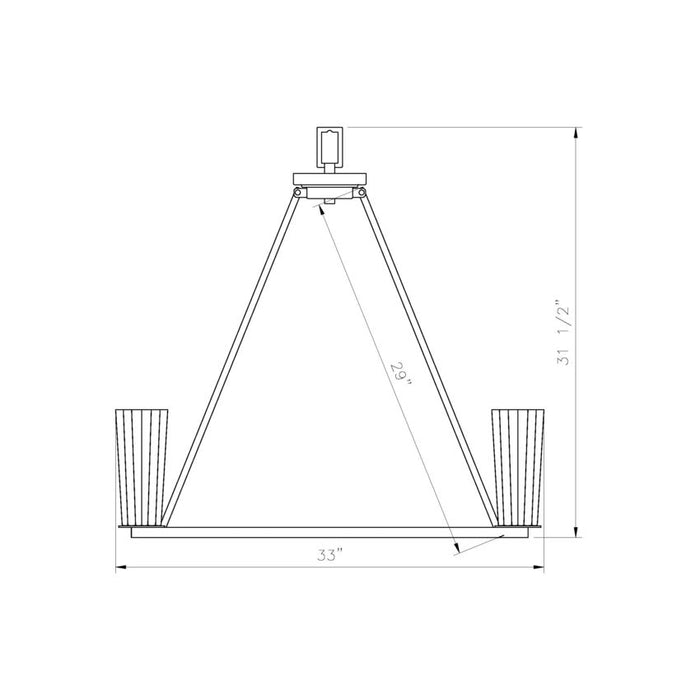 Z-Lite Titus Chandelier Matte Black 8 Light 826-8MB | theLightShop