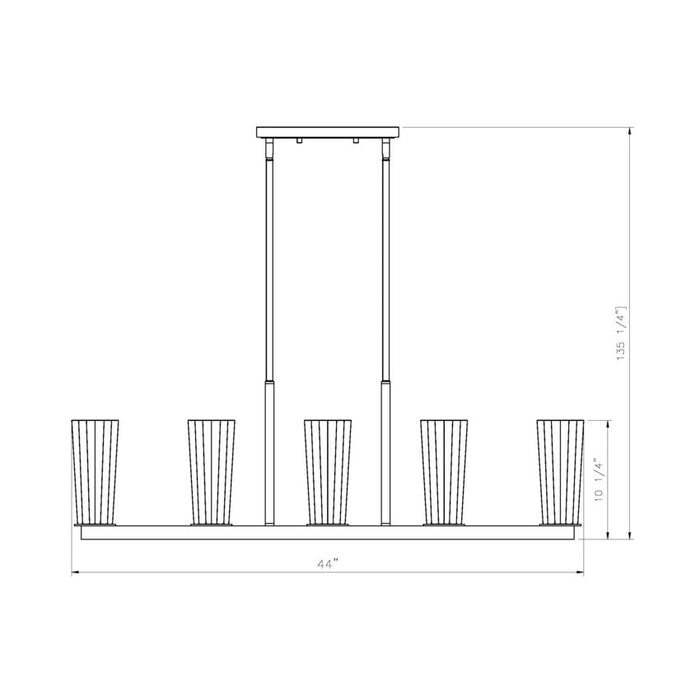 Z-Lite Titus Linear Pendant Matte Black 5 Light 826-5L-MB | theLightShop
