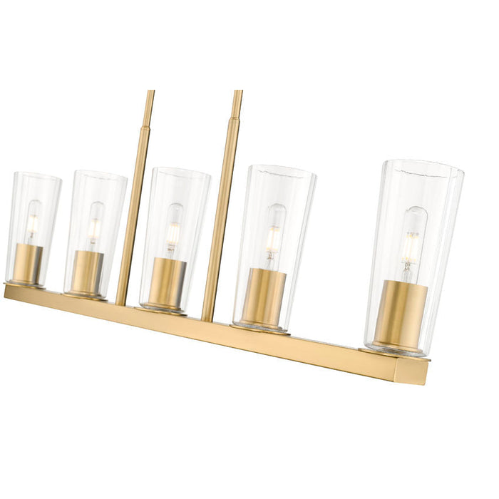 Z-Lite Titus Linear Pendant Modern Gold 5 Light 826-5L-MGLD | theLightShop