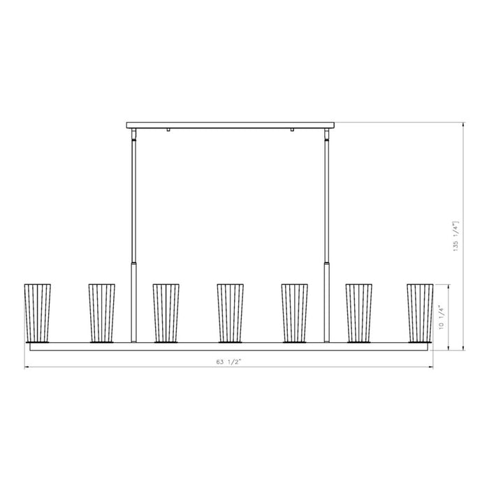 Z-Lite Titus Linear Pendant Modern Gold 7 Light 826-7L-MGLD | theLightShop
