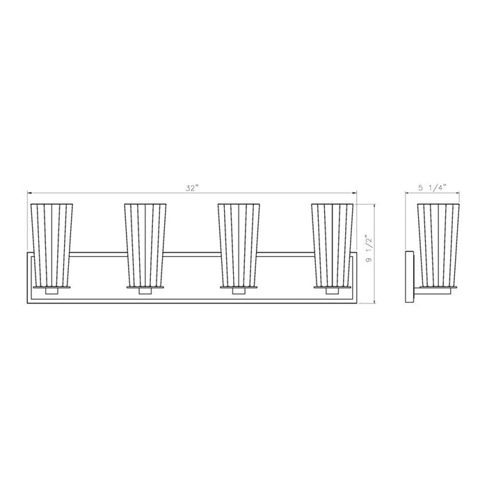 Z-Lite Titus Vanity Brushed Nickel 4 Light 826-4V-BN | theLightShop