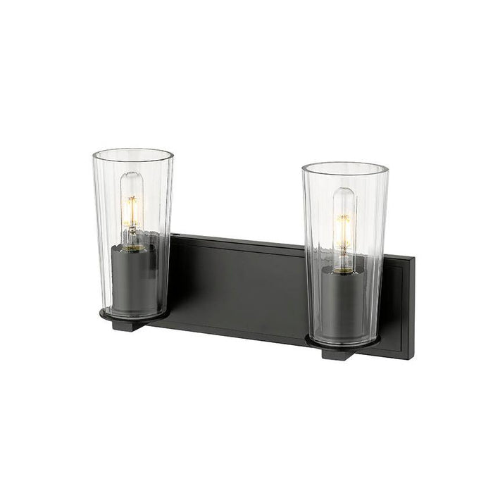Z-Lite Titus Vanity Matte Black 2 Light 826-2V-MB | theLightShop