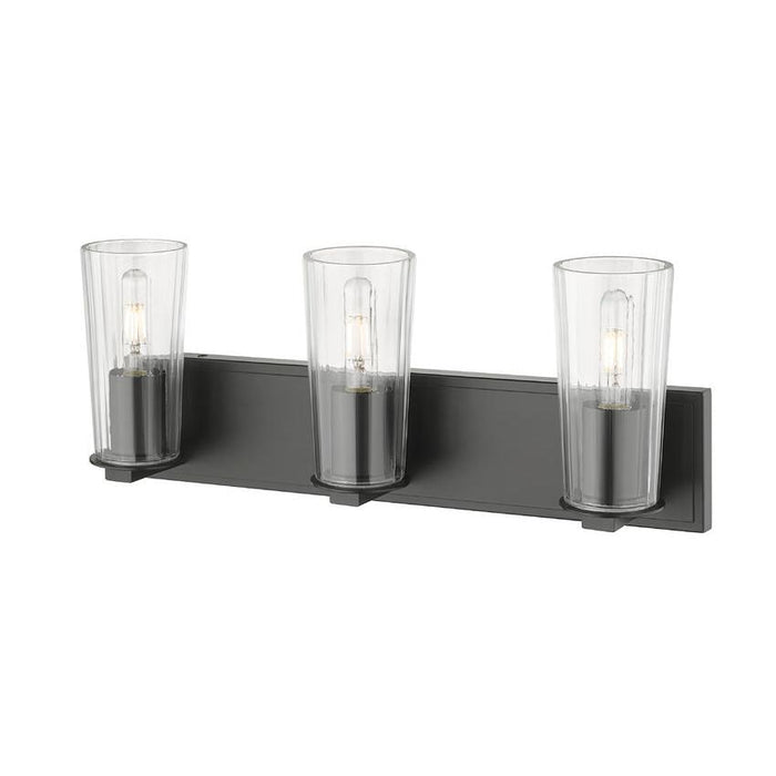 Z-Lite Titus Vanity Matte Black 3 Light 826-3V-MB | theLightShop