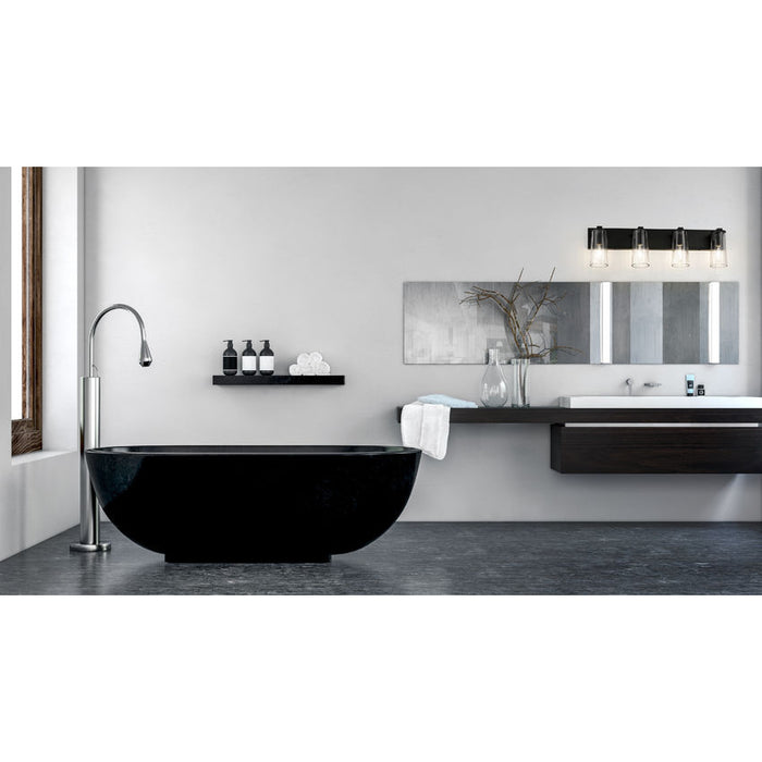 Z-Lite Titus Vanity Matte Black 4 Light 826-4V-MB | theLightShop
