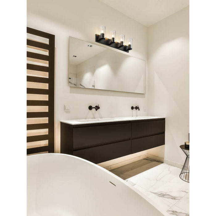 Z-Lite Titus Vanity Matte Black 4 Light 826-4V-MB | theLightShop