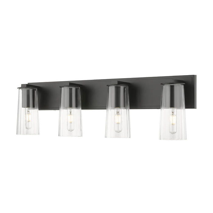 Z-Lite Titus Vanity Matte Black 4 Light 826-4V-MB | theLightShop