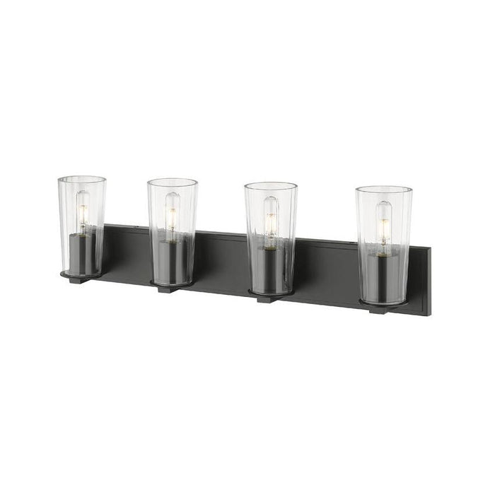 Z-Lite Titus Vanity Matte Black 4 Light 826-4V-MB | theLightShop