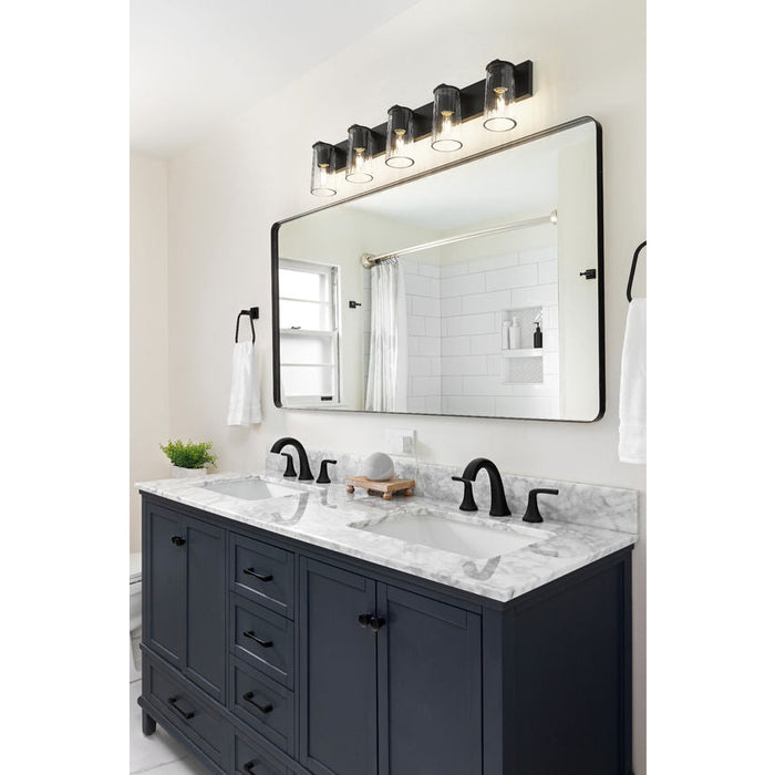 Z-Lite Titus Vanity Matte Black 5 Light 826-5V-MB | theLightShop