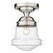 Z-Lite Vaughn Brushed Nickel 1 Light Flushmount 736F10-BN | theLightShop