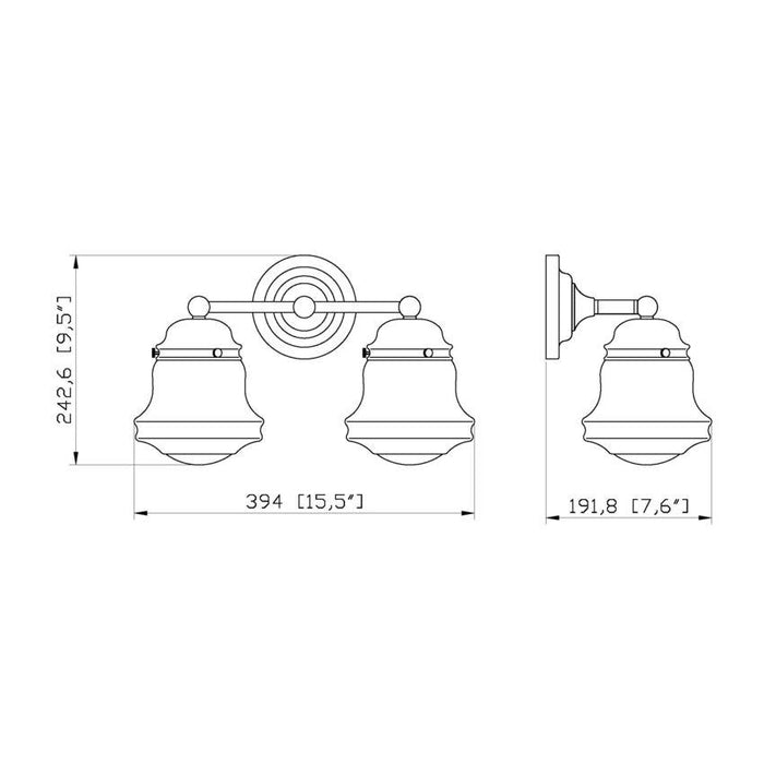 Z-Lite Vaughn Chrome Vanity 736-2V-CH | theLightShop