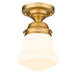 Z-Lite Vaughn Heritage Brass 1 Light Flushmount 735F1-HBR | theLightShop