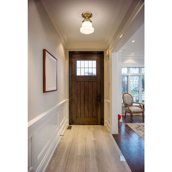 Z-Lite Vaughn Heritage Brass 1 Light Flushmount 735F1-HBR | theLightShop