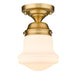 Z-Lite Vaughn Heritage Brass 1 Light Flushmount 735F1-HBR | theLightShop