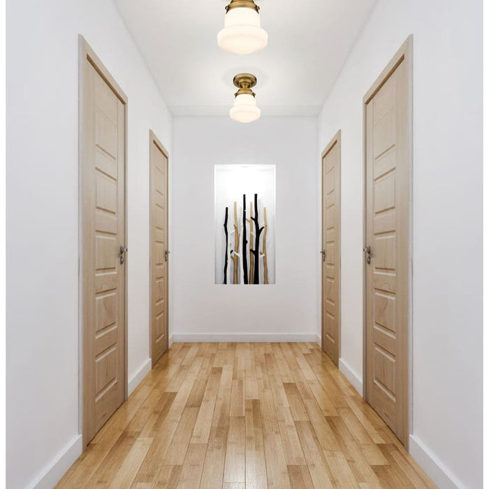 Z-Lite Vaughn Heritage Brass 1 Light Flushmount 735F1-HBR | theLightShop