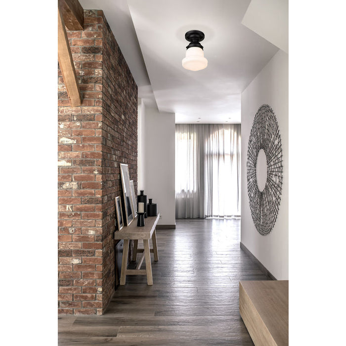 Z-Lite Vaughn Matte Black 1 Light Flushmount 735F1-MB | theLightShop