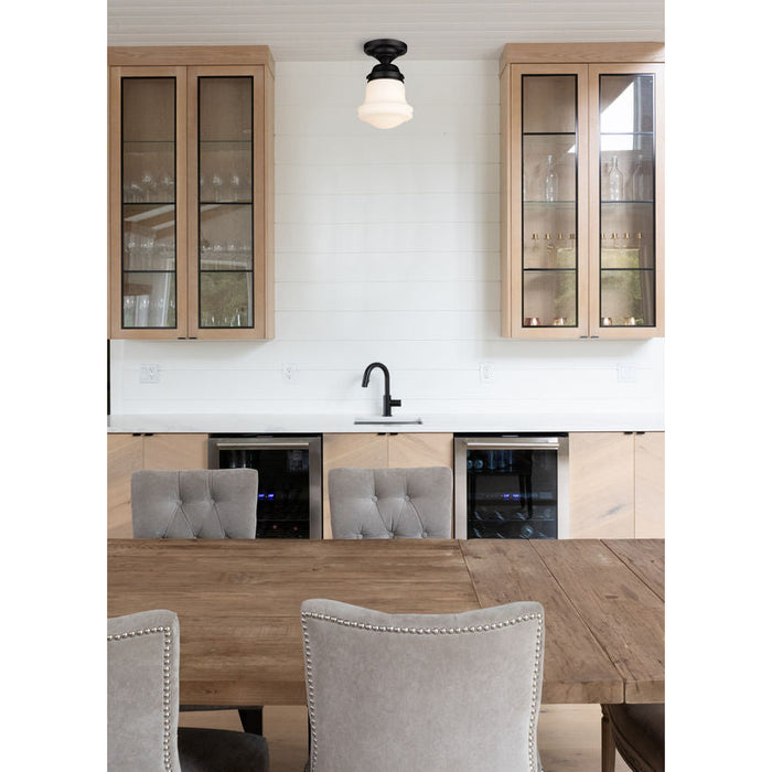 Z-Lite Vaughn Matte Black 1 Light Flushmount 735F1-MB | theLightShop