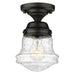 Z-Lite Vaughn Matte Black 1 Light Flushmount 736F1-MB | theLightShop