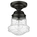 Z-Lite Vaughn Matte Black 1 Light Flushmount 736F1-MB | theLightShop