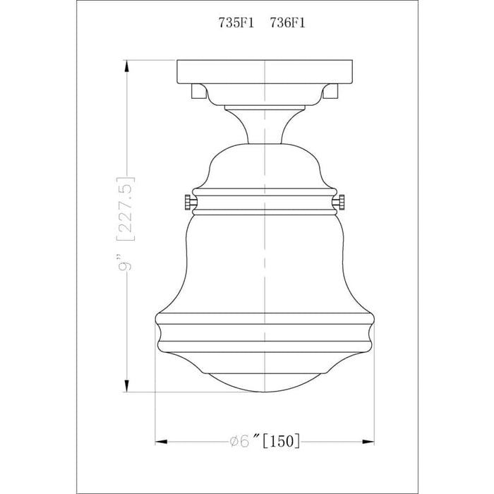 Z-Lite Vaughn Matte Black 1 Light Flushmount 736F1-MB | theLightShop