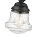 Z-Lite Vaughn Matte Black 1 Light Flushmount 736F1-MB | theLightShop