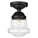 Z-Lite Vaughn Matte Black 1 Light Flushmount 736F10-MB | theLightShop