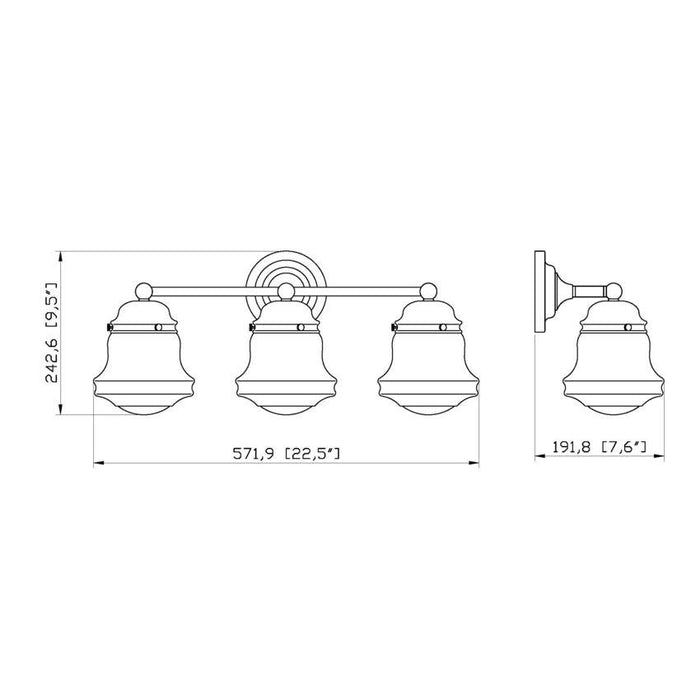 Z-Lite Vaughn Matte Black Vanity 735-3V-MB | theLightShop