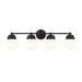 Z-Lite Vaughn Matte Black Vanity 735-4V-MB | theLightShop